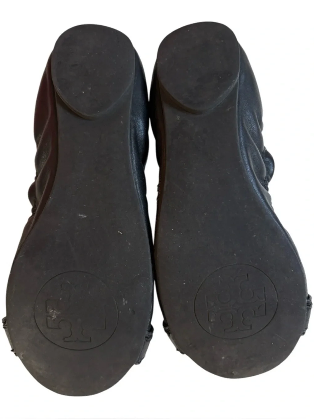 Tory Burch Leather Ambrose Ballet Flats Black Size 7